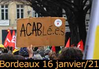 Manifestation contre la loi Sécurité Globale le 16/01/21 à Bordeaux
