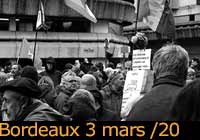 Rassemblement contre le 49.3, le 3 mars 2020 à Bordeaux