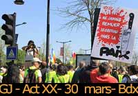 Gilets jaunes - Acte XX - 30 mars 2019 à Bordeaux